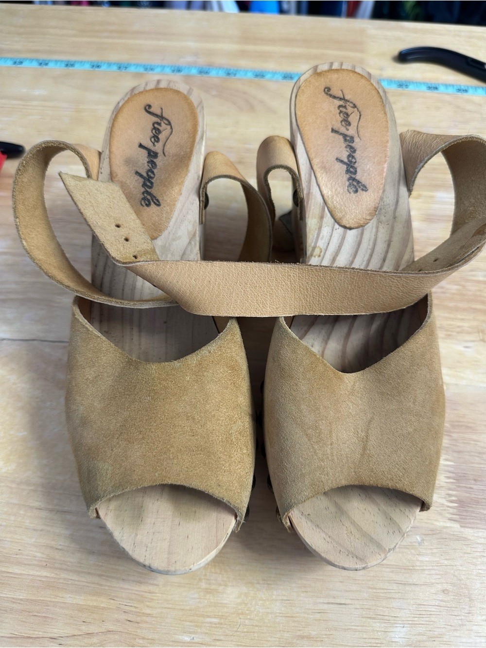 Free people heels platform shoes sz 38 or 7.5 wedges